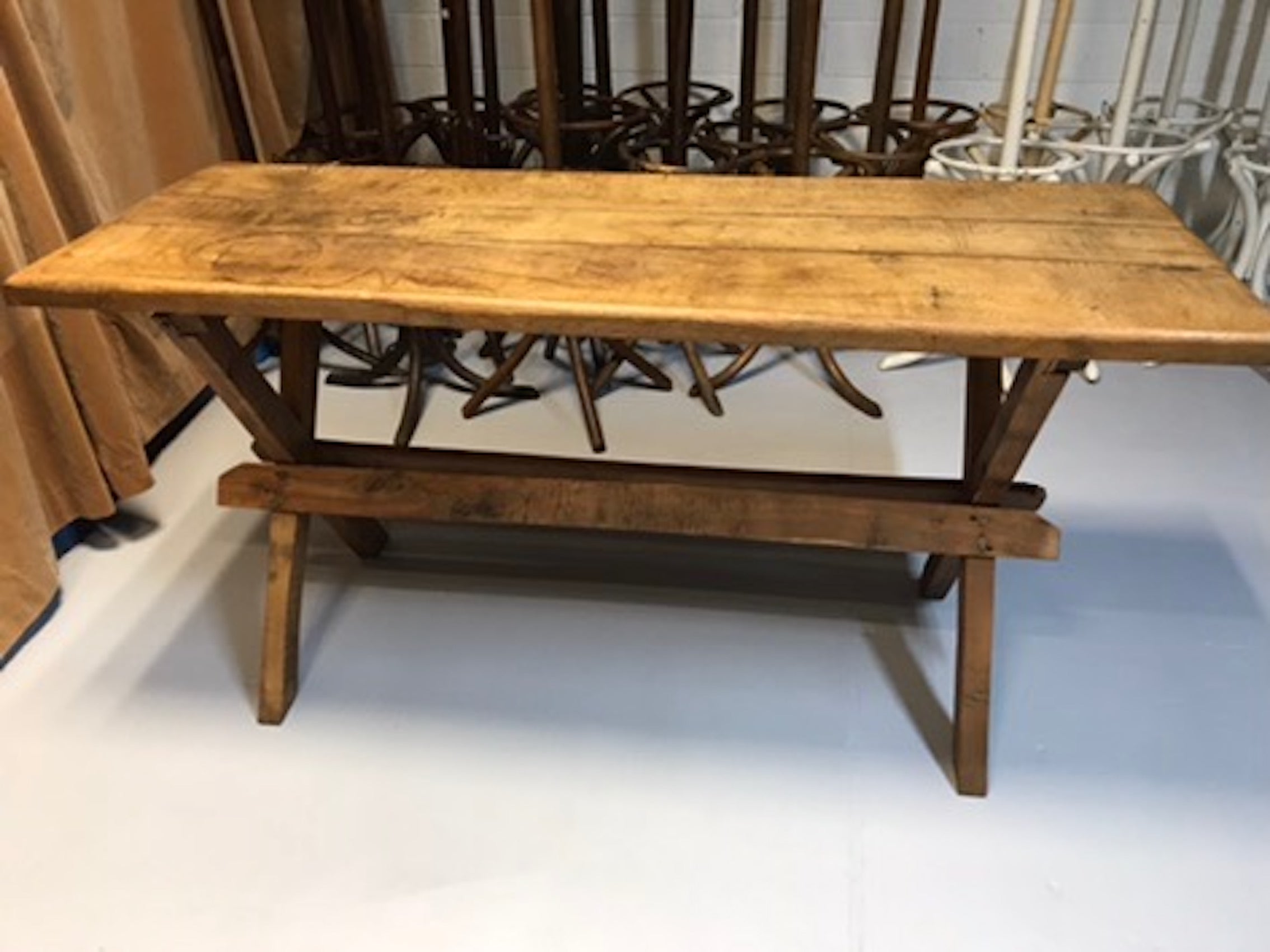 Vintage industrial European wooden hallway table console #1966 byron