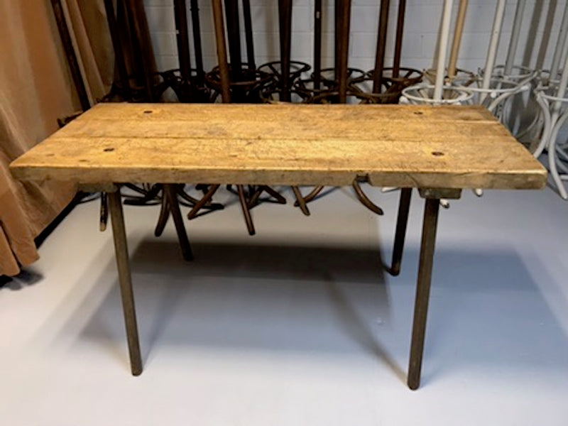 Vintage industrial European wooden hallway table console #1967