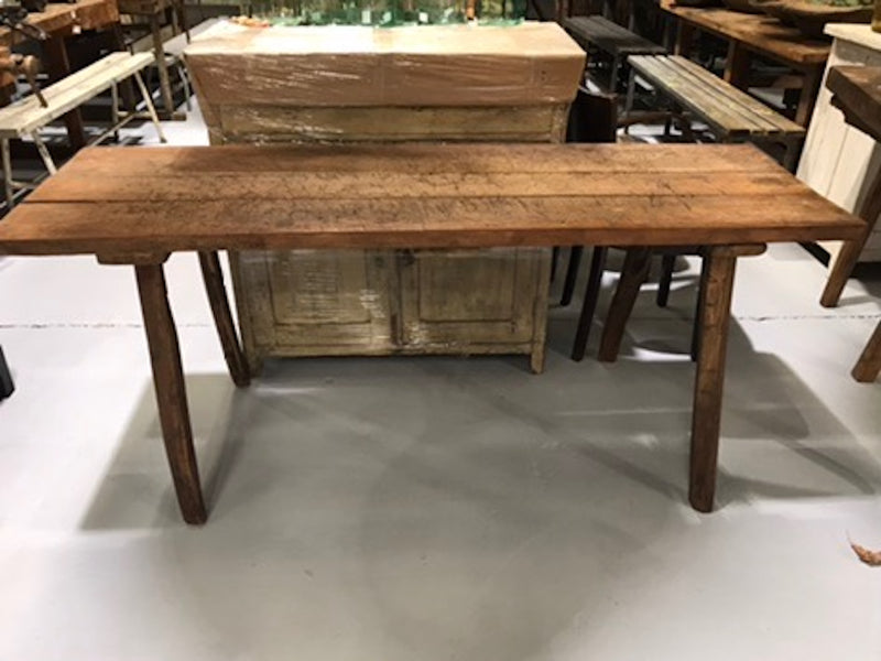 Vintage industrial European wooden hallway table console #1970