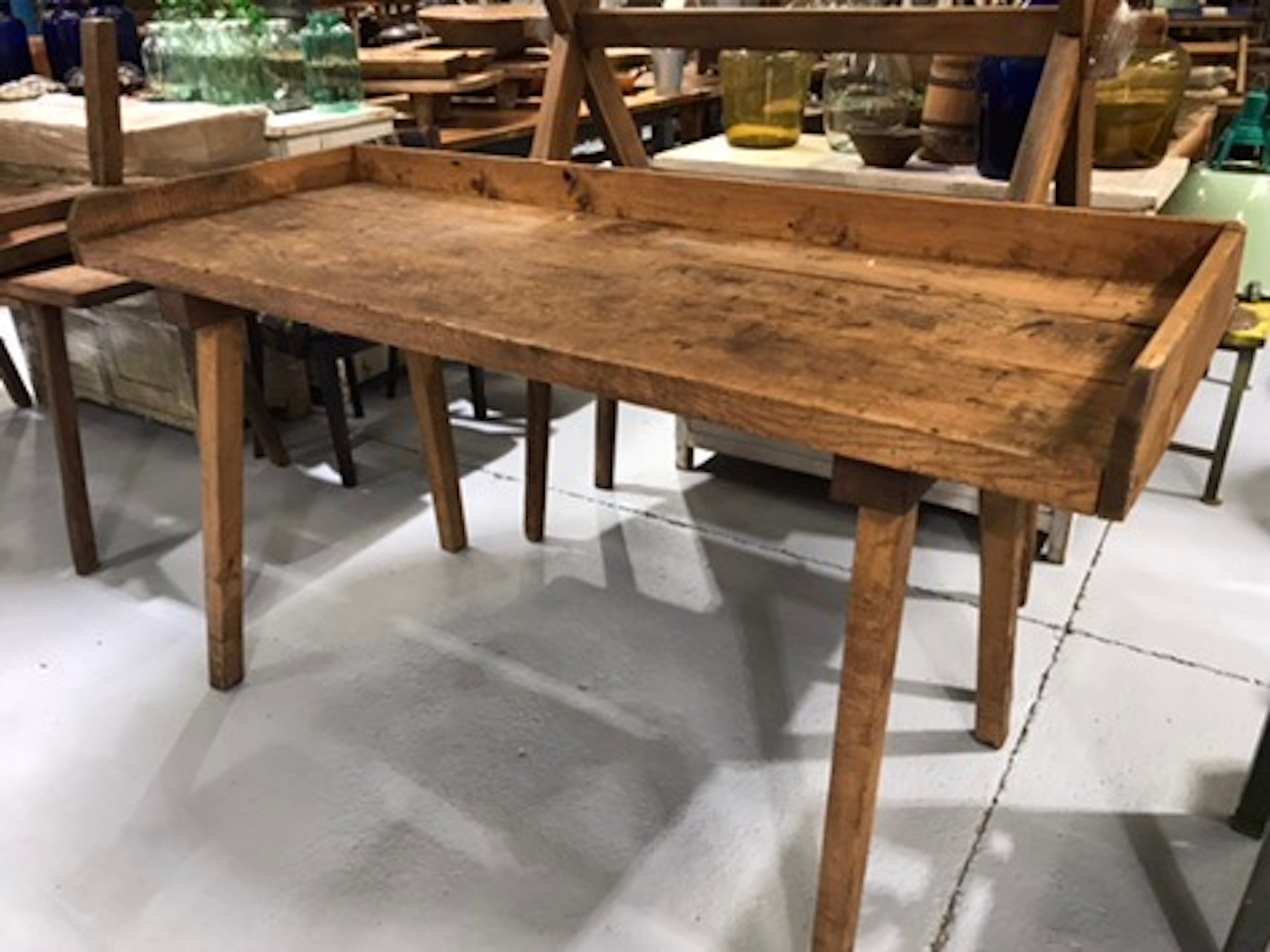 Vintage industrial European wooden hallway table console #1971