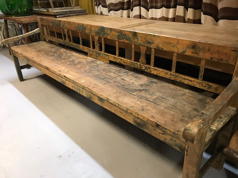 Vintage industrial Hungarian box bench seat  #2000