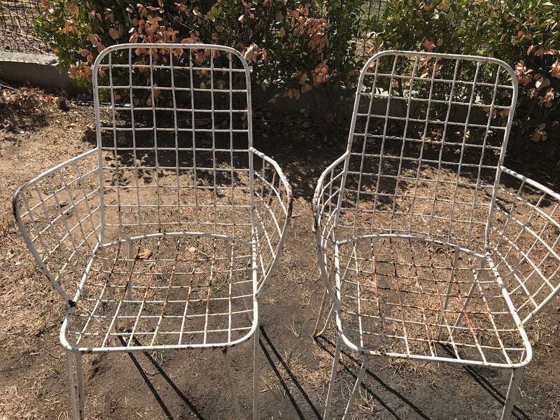 Vintage industrial wrought iron garden chairs #2021