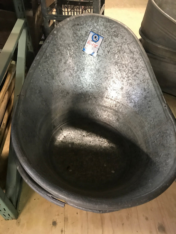 Vintage industrial French 1940s galvanized kids bath tubs #2027