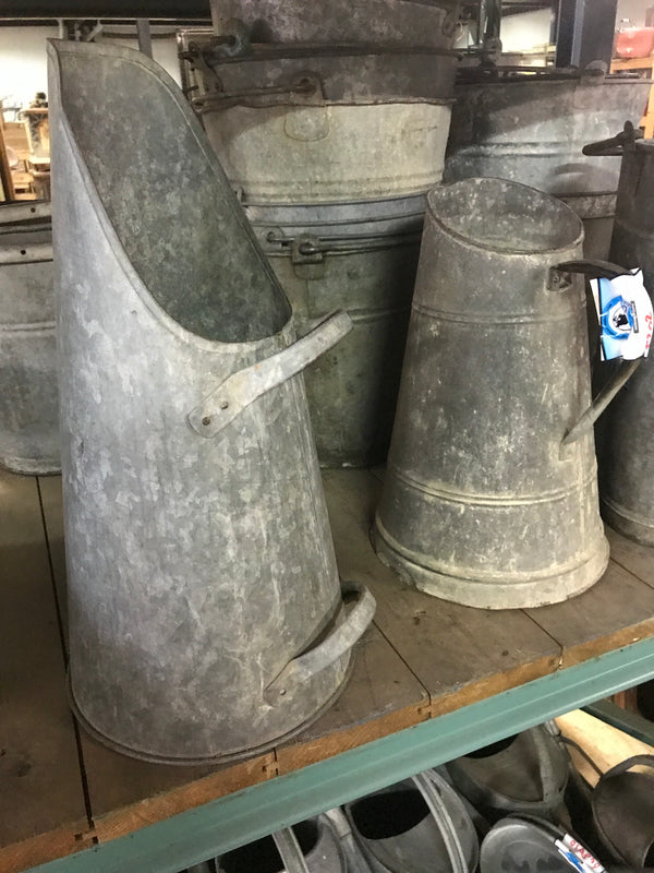 Vintage industrial European galvanized water can #2028