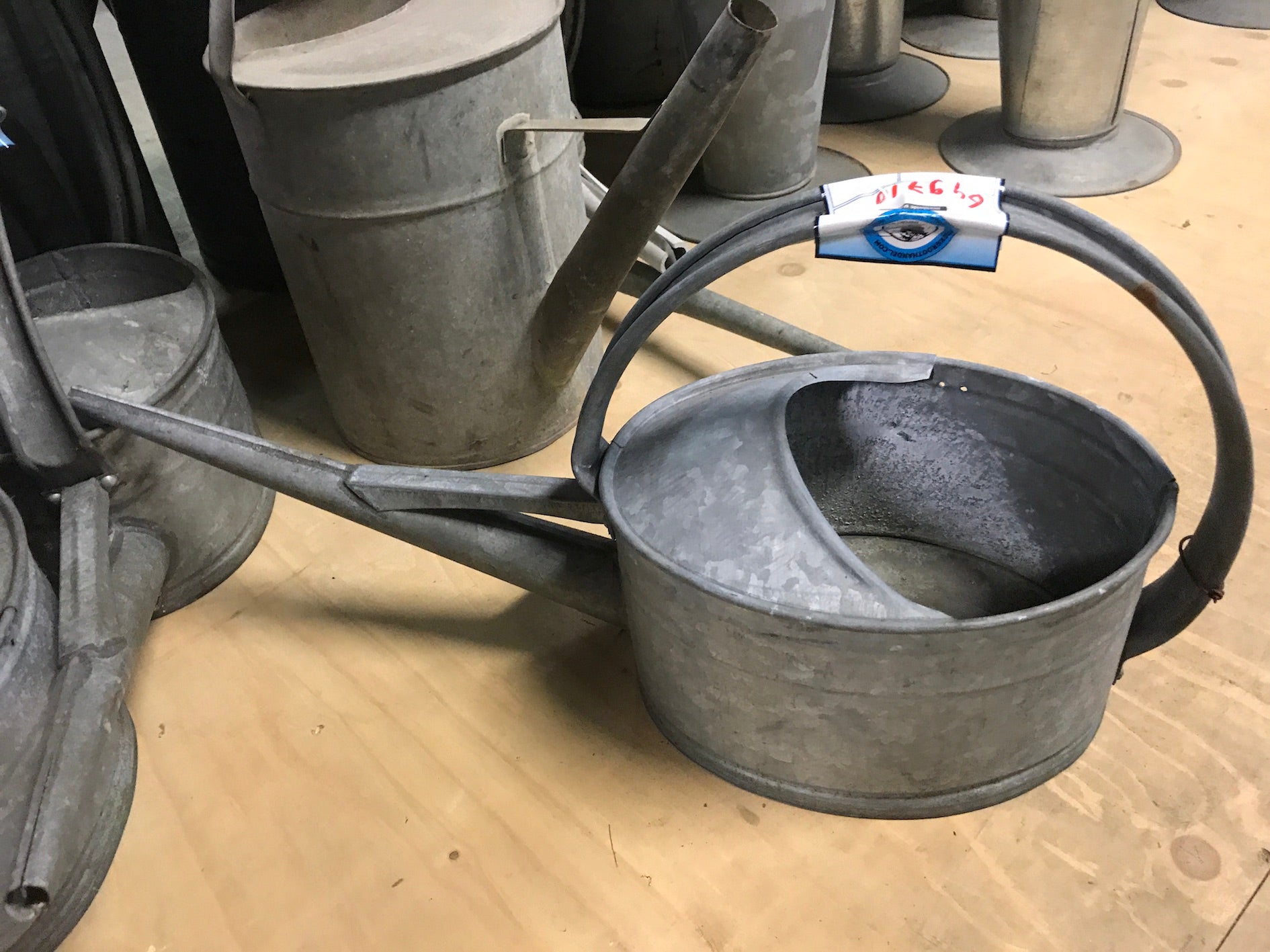 Vintage industrial European galvenized watering cans #2029