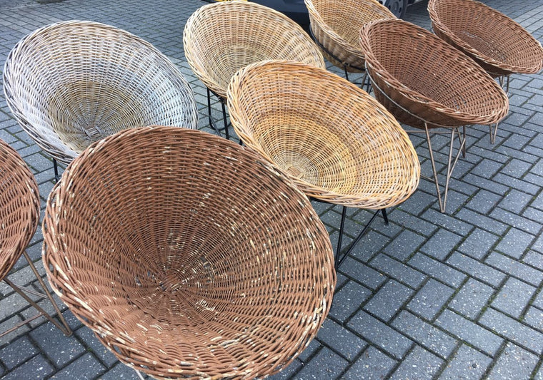 Vintage industrial Mid Century Danish Basket chair #2040