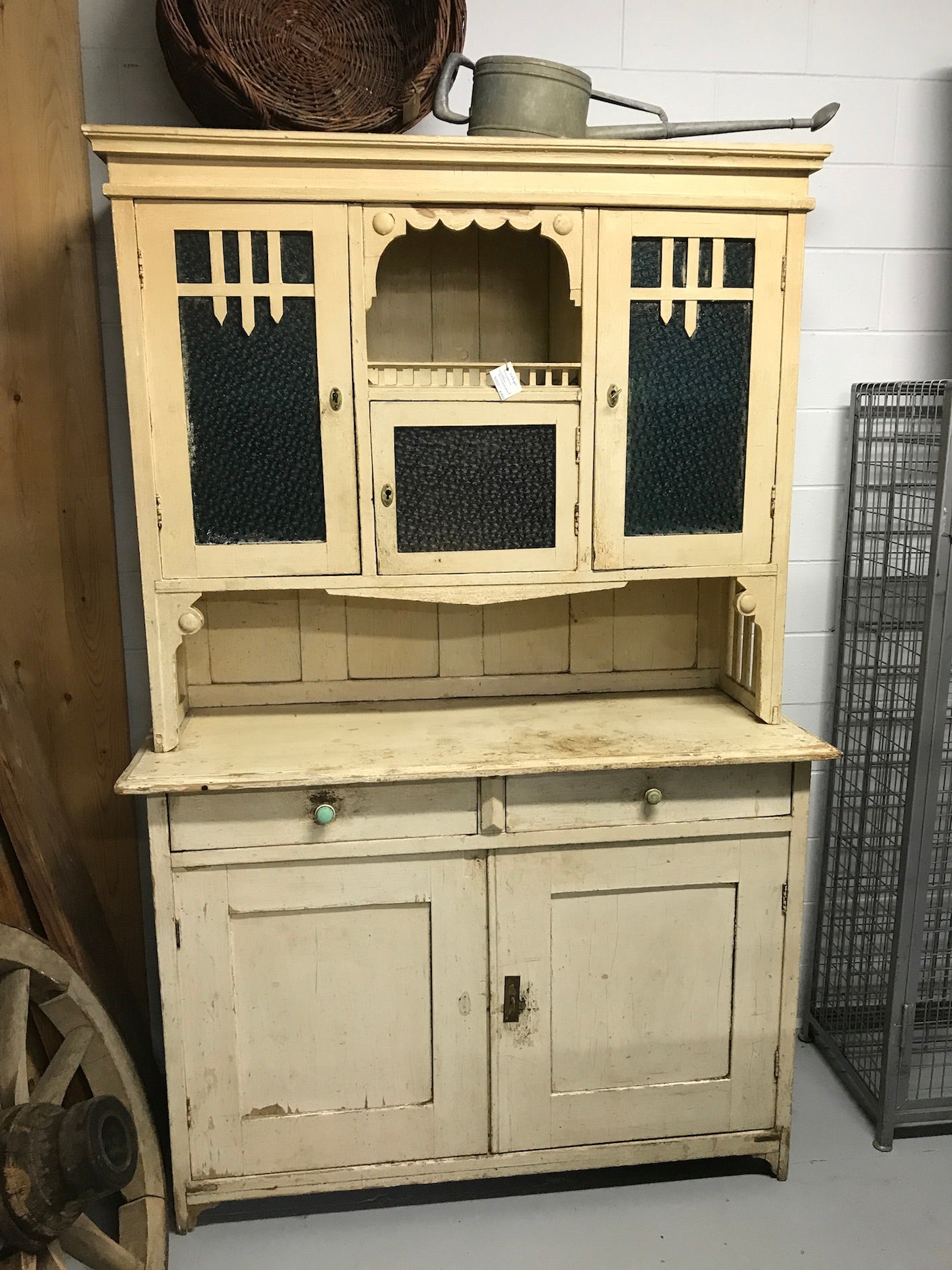 Vintage industrial European wooden kitchen cabinet #2043 Byron