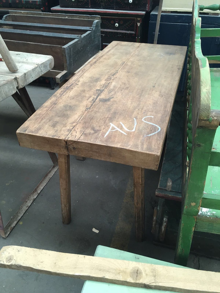 Vintage industrial European wooden hallway table console #2050