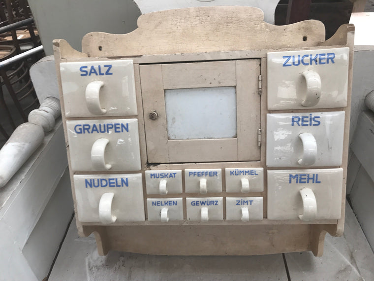 Vintage industrial European spice rack #2055