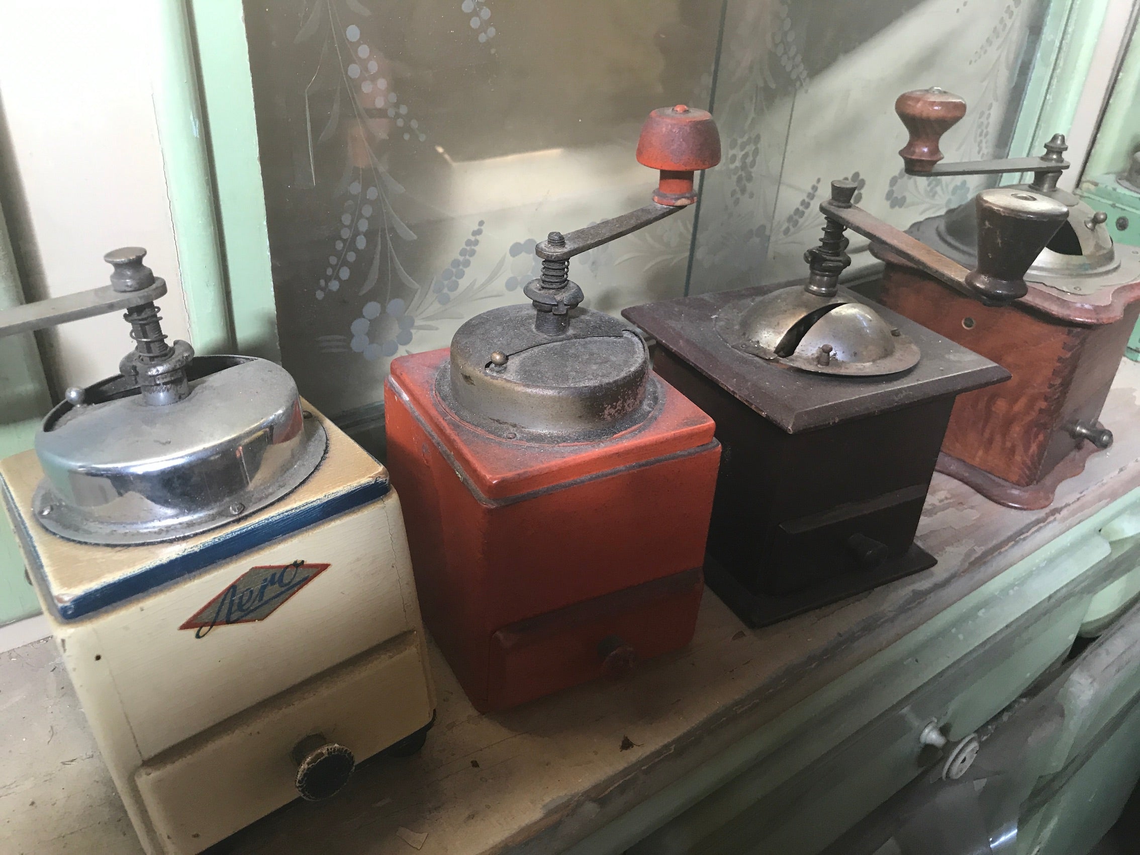 Vintage industrial European coffee grinder #2057