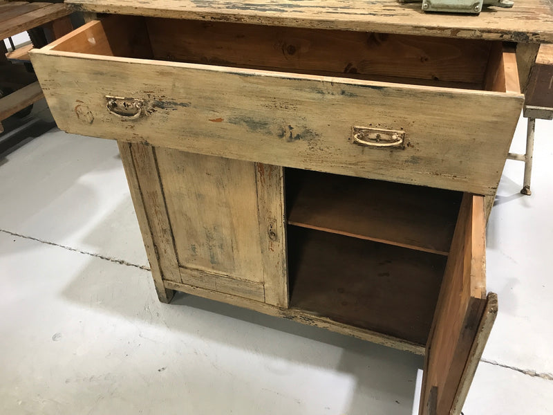 Vintage industrial European kitchen cabinet #1935