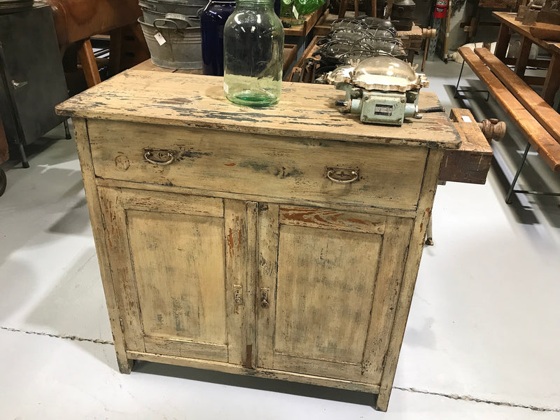Vintage industrial European kitchen cabinet #1935