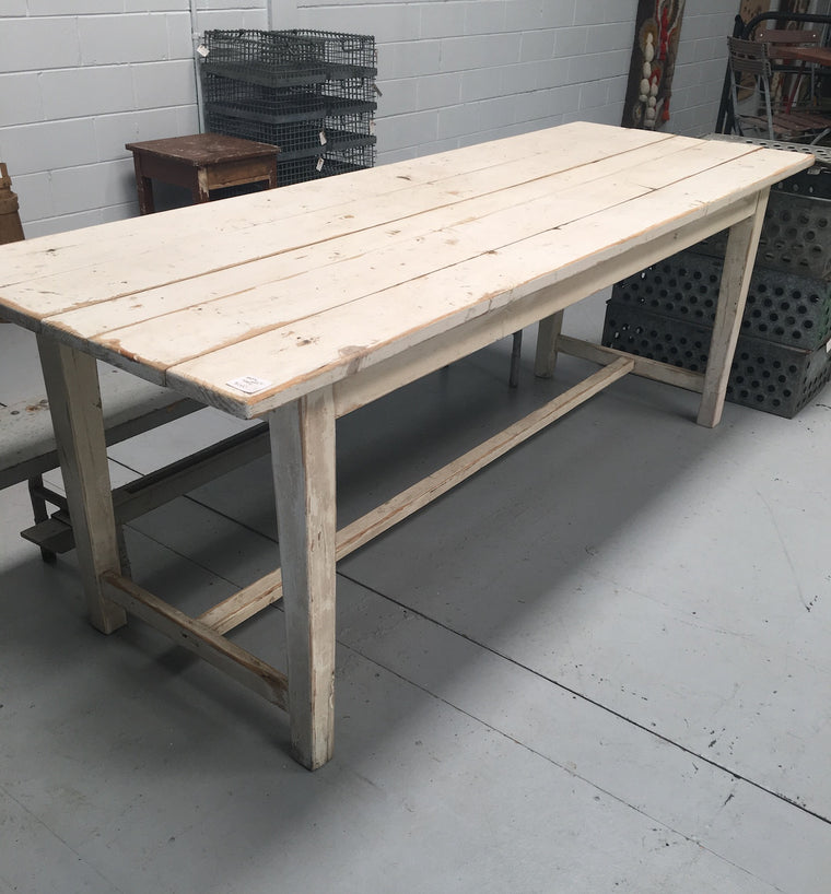 Vintage industrial European kitchen farmhouse dining table 2.0 long #2097 Byron
