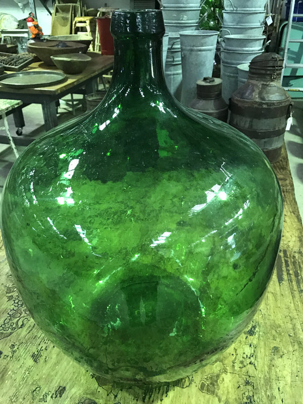 Vintage industrial French demijohn bottles huge #1359