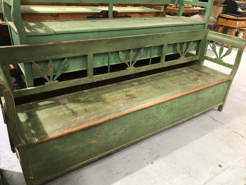 Vintage industrial Hungarian box bench seat  #2103