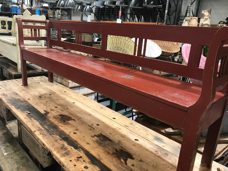 Vintage industrial European 1930s wooden kitchen bench seat #2149 in Byron