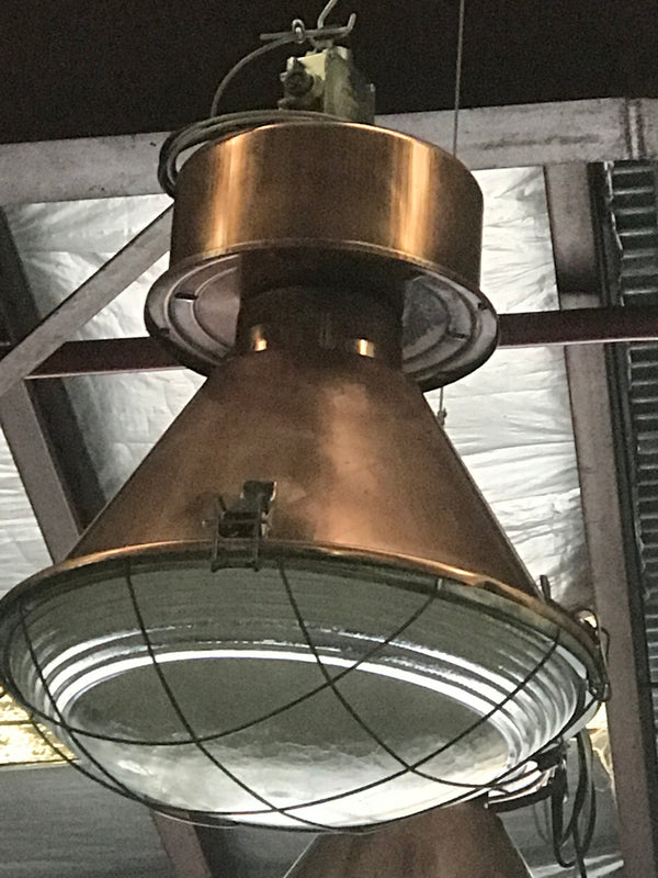 Vintage industrial CZECH warehouse lights 2193 copper Fossil