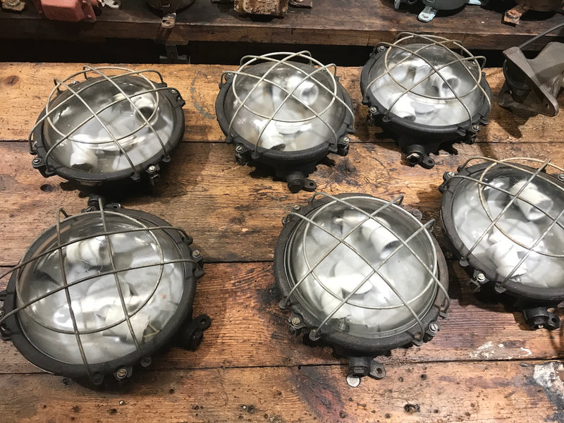 Vintage industrial CZECH warehouse wall mount lights #2195