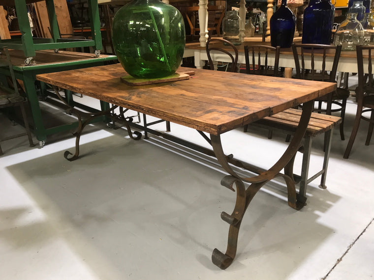 Vintage industrial European kitchen  dining table  1.9 long #2207