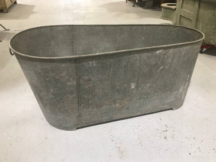 Vintage industrial French galvanized bath tub #2220