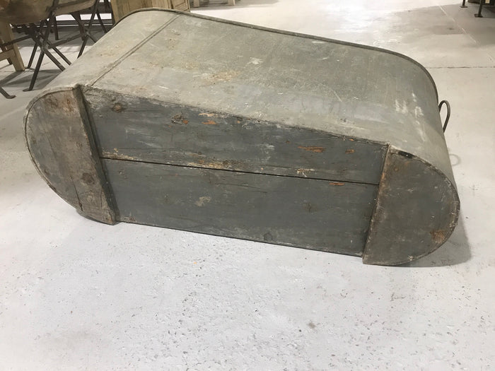Vintage industrial French galvanized bath tub #2220