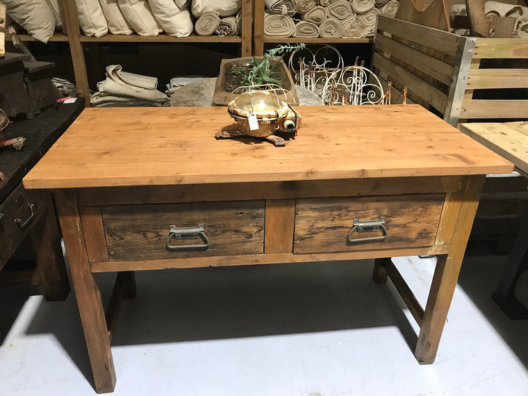 Vintage industrial European kitchen dining table 1.5mt #2239