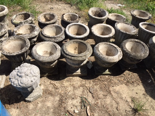 Vintage industrial European stone planters  #2251