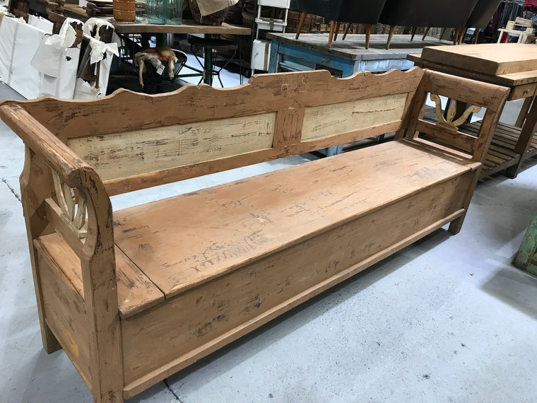 Vintage European wooden kitchen box bench seat 2.3 mt #2256