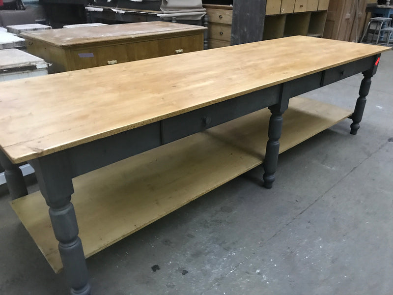 Vintage industrial European FARM Kitchen  Bench Table #2263 Byron