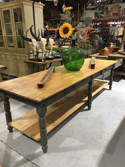 Vintage industrial European FARM Kitchen  Bench Table #2263 Byron