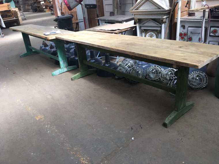 Vintage industrial European FARM kitchen dining table  #2272