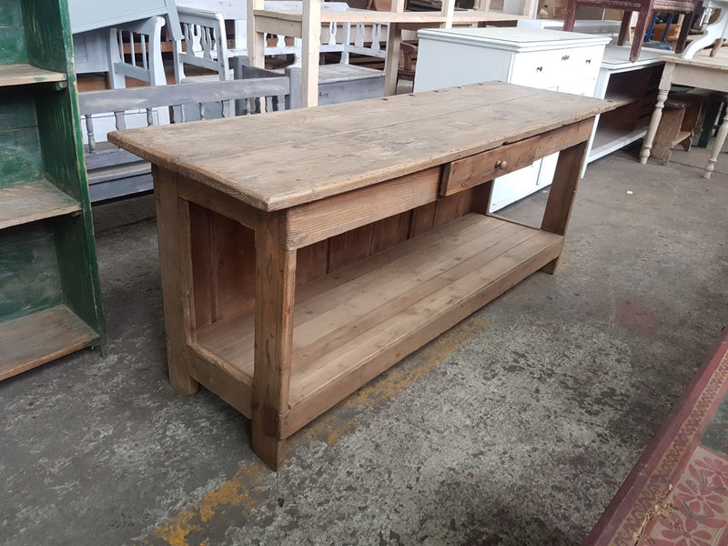 Vintage industrial European workbench table counter  kitchen island 1.9mt #2275