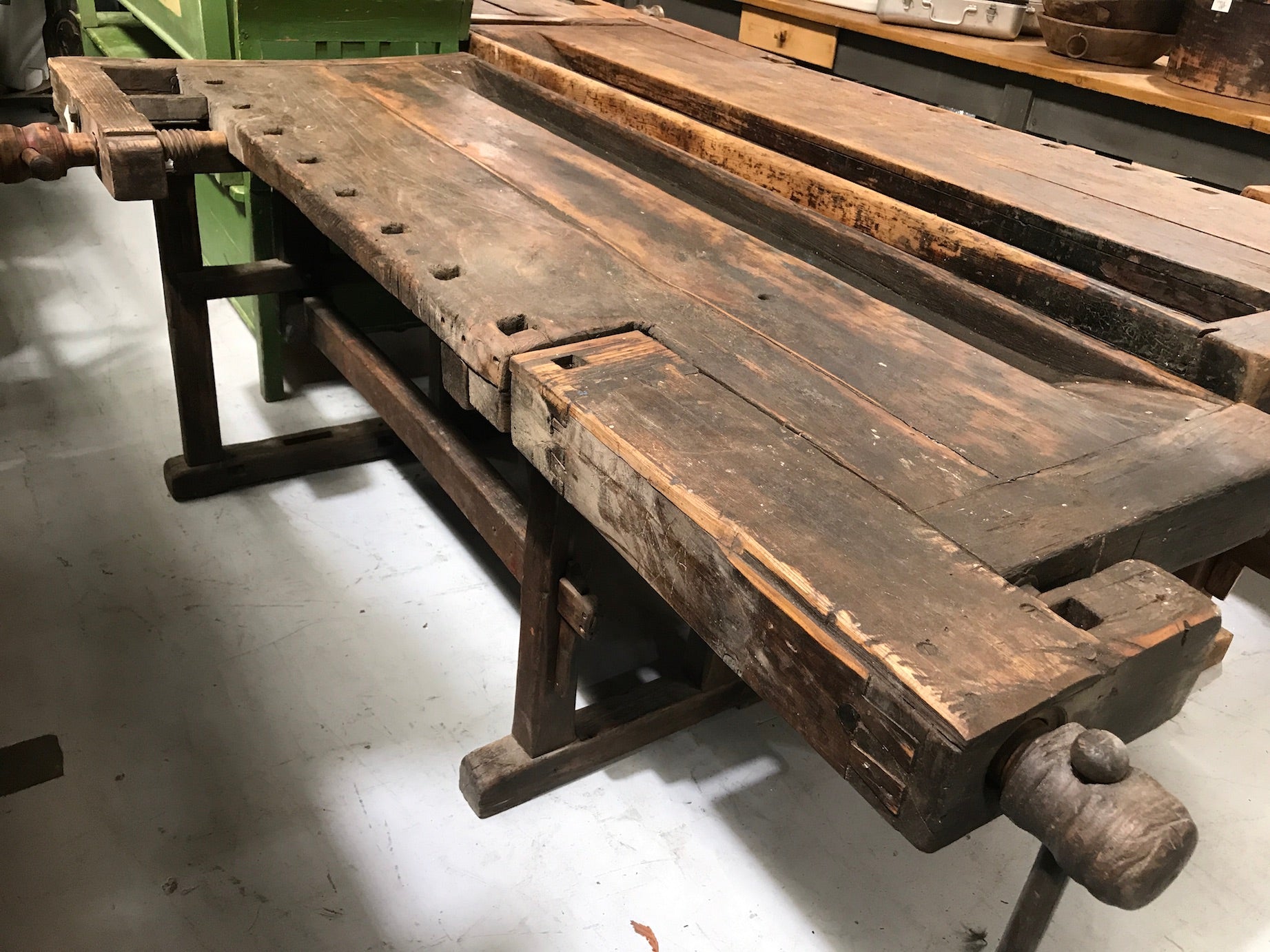 Vintage industrial European carpenters workbench 1920s #2286/7