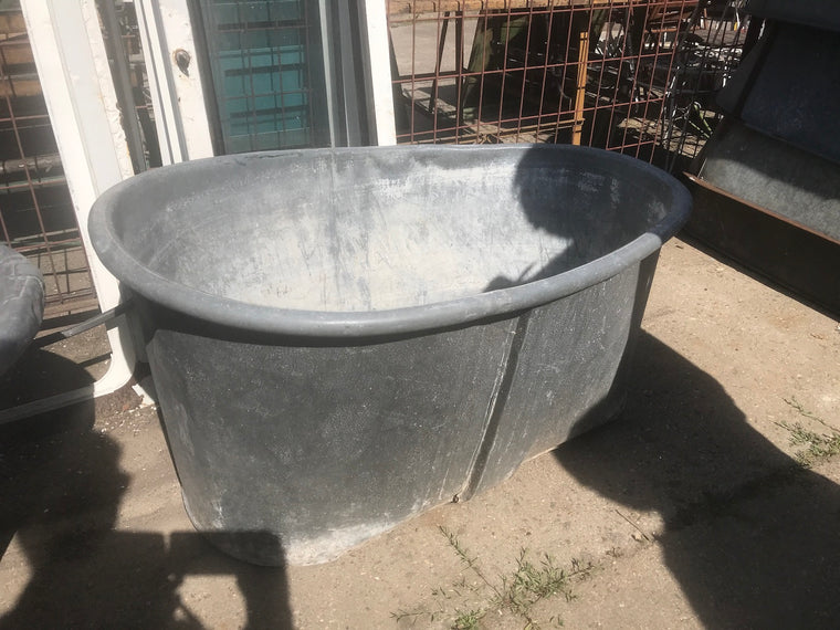 Vintage industrial French galvanized bath tub #2307