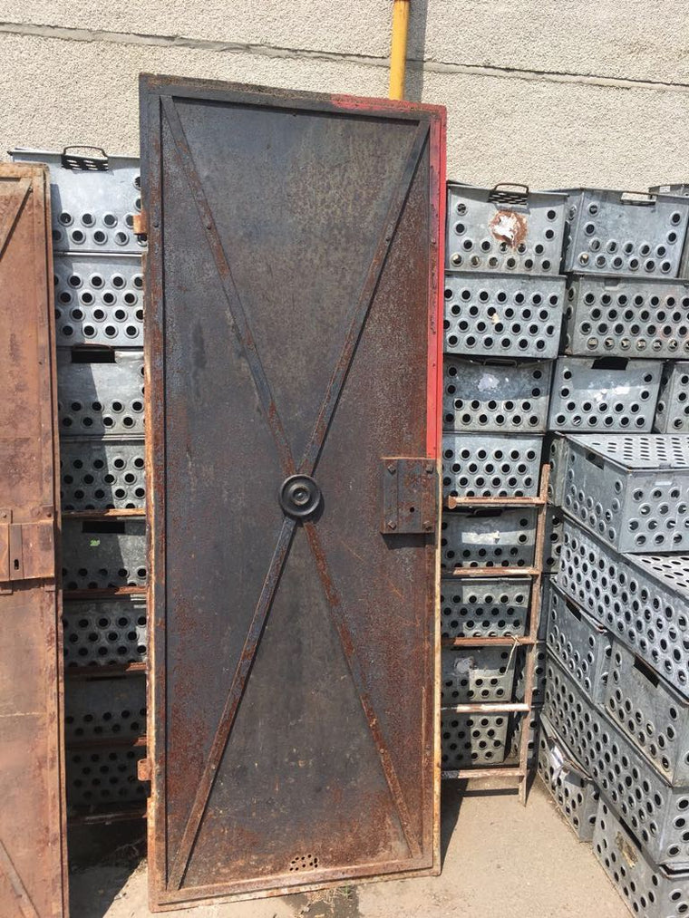 Vintage industrial iron factory door #2312
