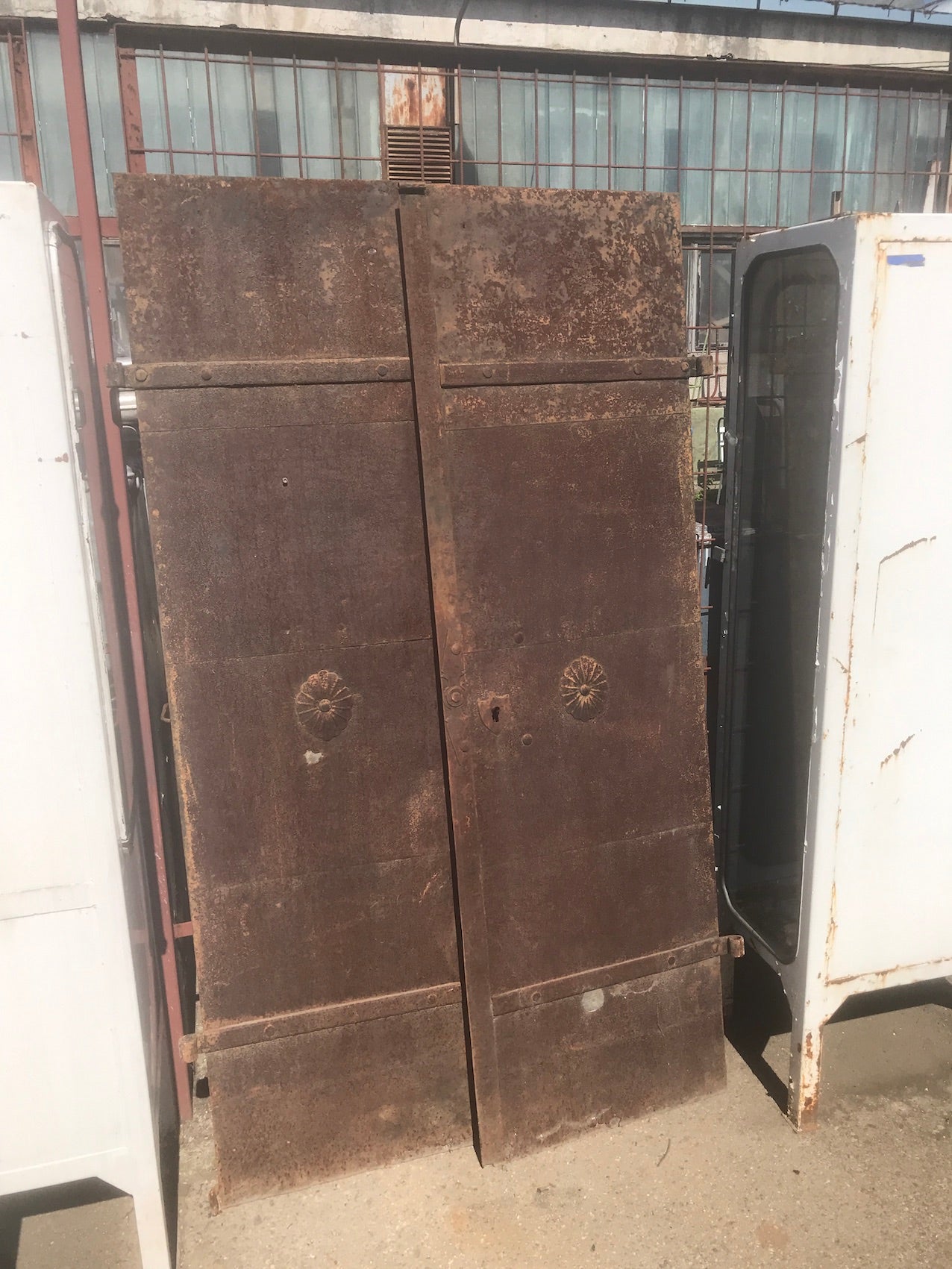 Vintage industrial iron factory doors #2315
