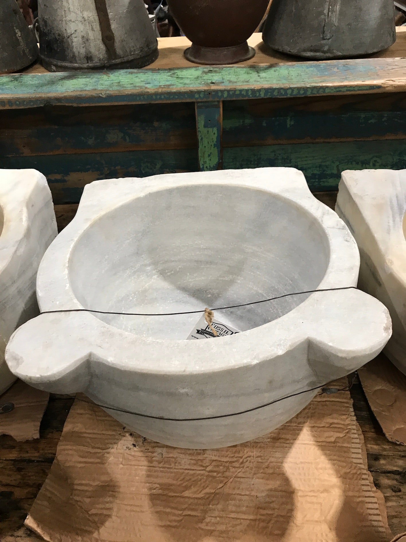 Vintage industrial Turkish Marble sink #2343/c