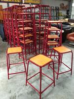 Vintage industrial Dutch school STOOL chair  #2360