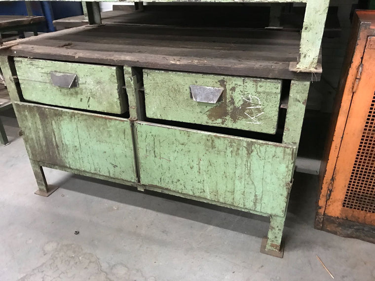 Vintage Industrial European Workbench   #2364
