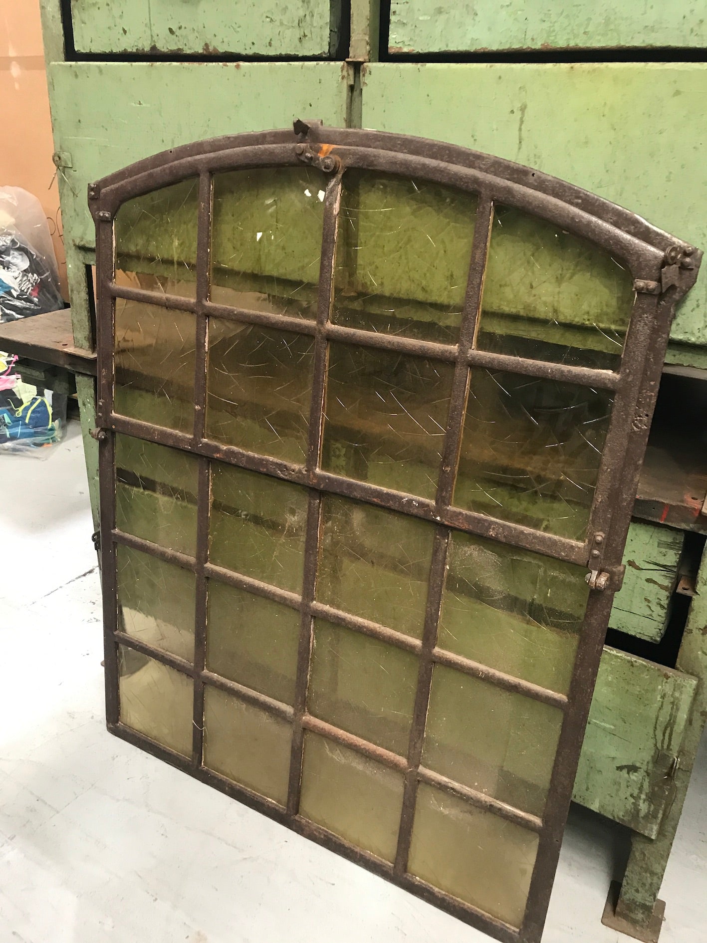 Vintage industrial European cast iron  window #2367