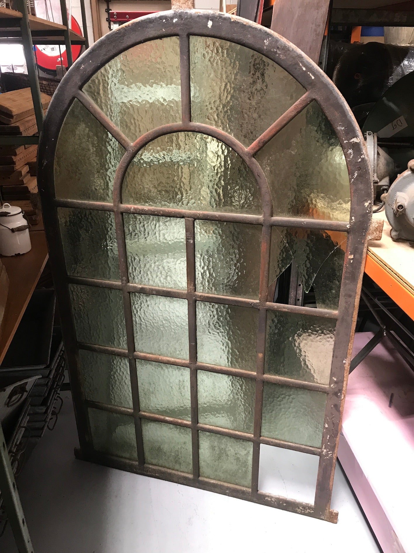 Vintage industrial European cast iron  window #2369