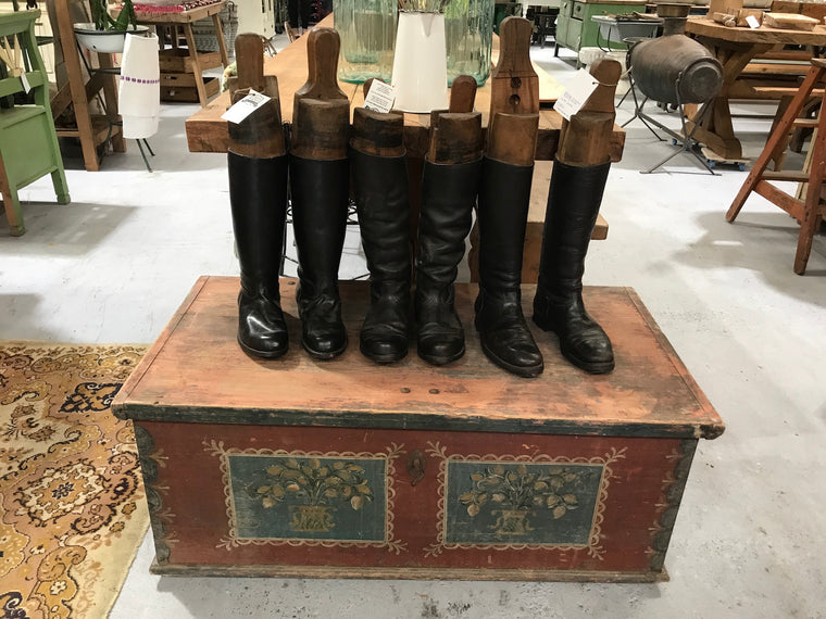 Vintage industrial European wooden trunk #2372