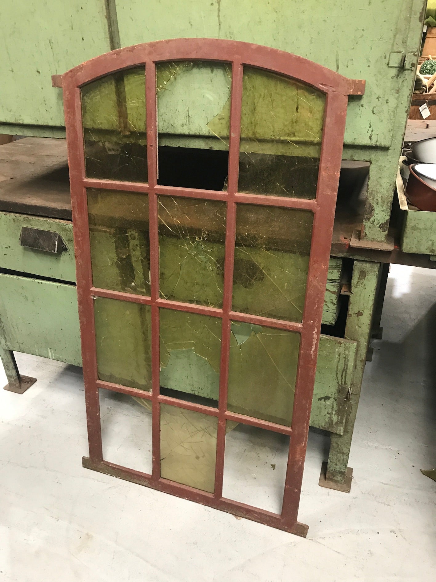 Vintage industrial European cast iron  window # 2390