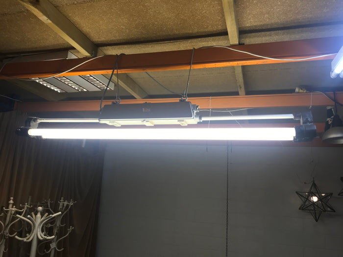Vintage industrial CZECH warehouse fluro lights #2410