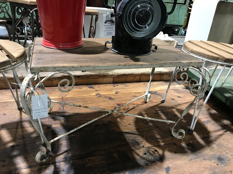 Vintage French iron small coffee table #2427