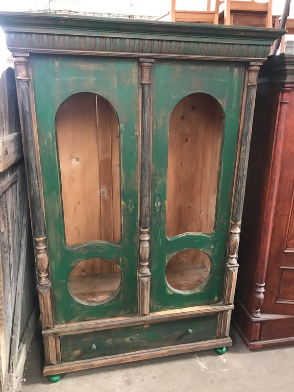 Vintage European  kitchen cabinet  #2432 green