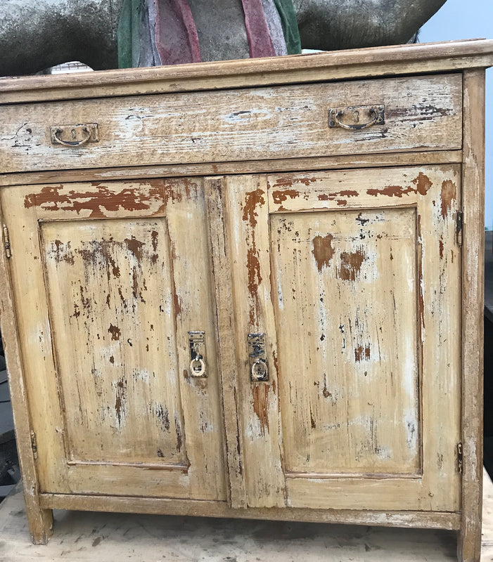 Vintage industrial European wooden  cabinet #2448