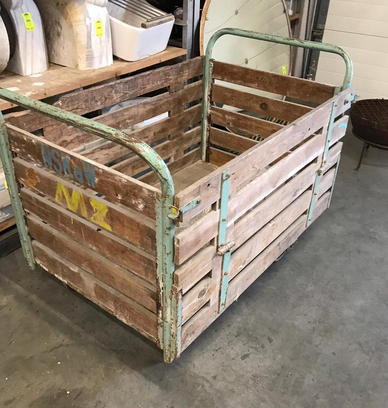 Vintage industrial Dutch station trolley cart #2451 atherine