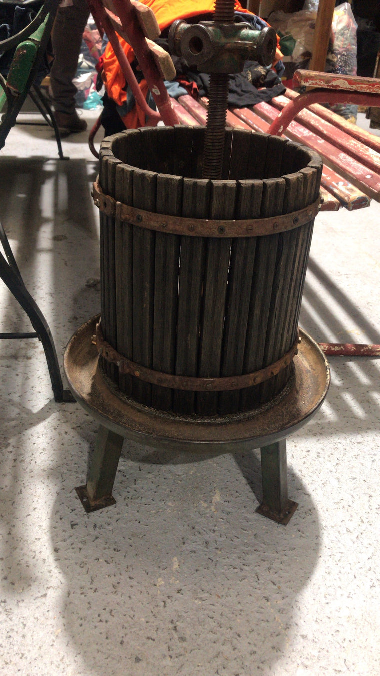 Vintage industrial small French  wine press # 2452