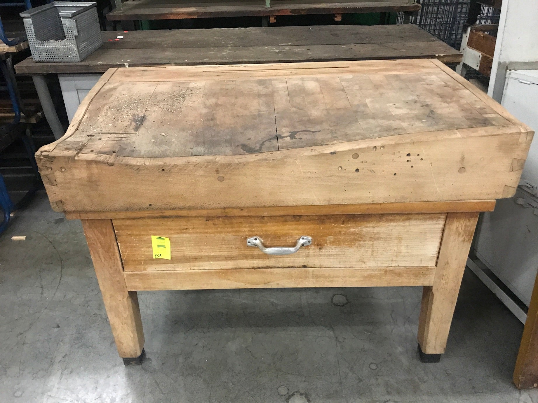 Vintage industrial European butchers block #2459.